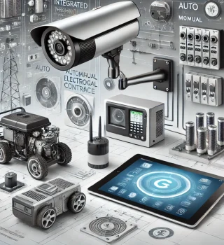 DALL·E 2025-01-17 16.01.47 - A highly detailed and modern illustration of integrated technology solutions, including a sleek CCTV camera, an auto_manual electrical control panel,